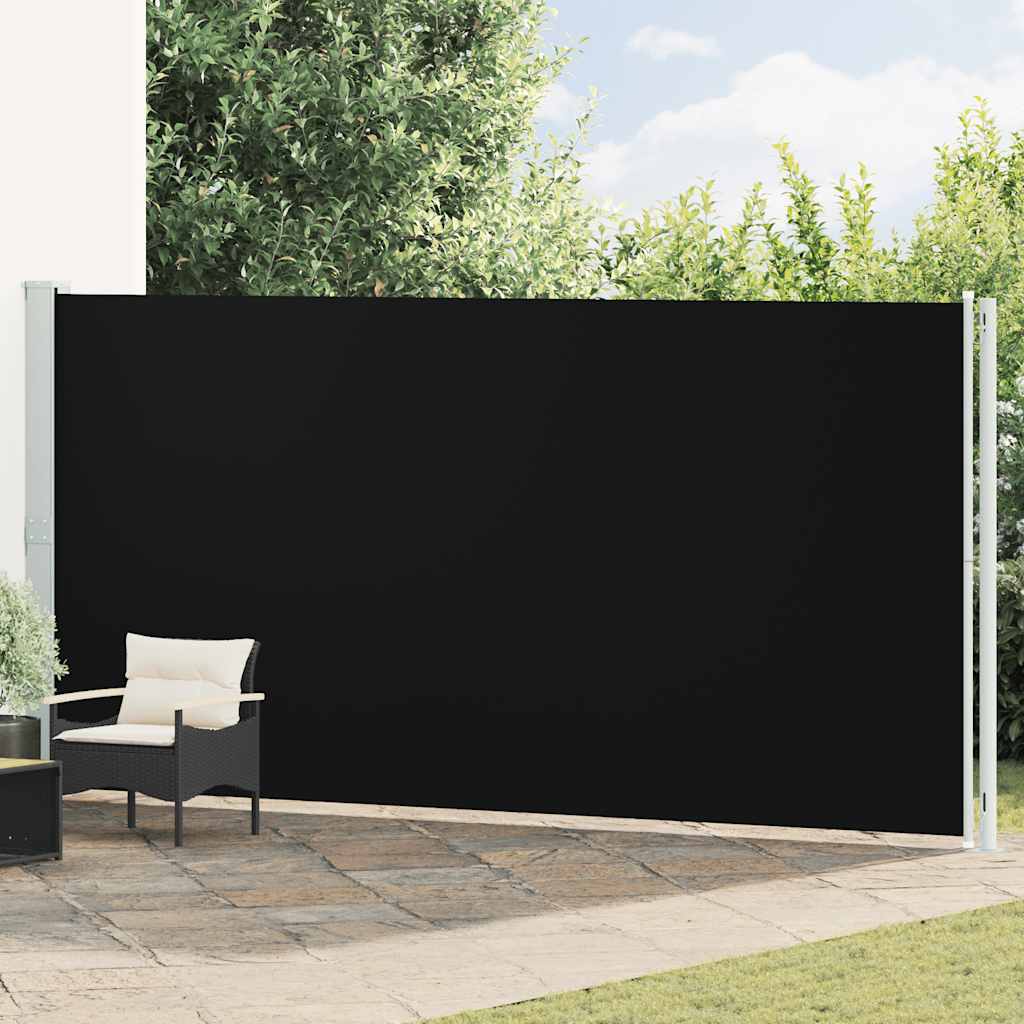 vidaXL Seitenmarkise Ausziehbar 200x600 cm Schwarz