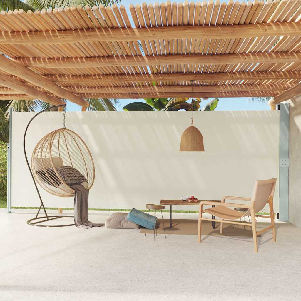 vidaXL Seitenmarkise Ausziehbar 200x600 cm Creme