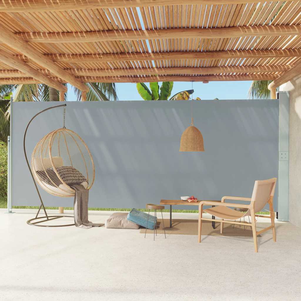 vidaXL Seitenmarkise Ausziehbar 220x600 cm Grau