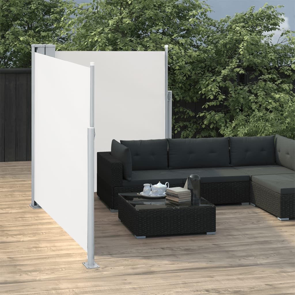 vidaXL Copertină laterală retractabilă, crem, 140x600 cm