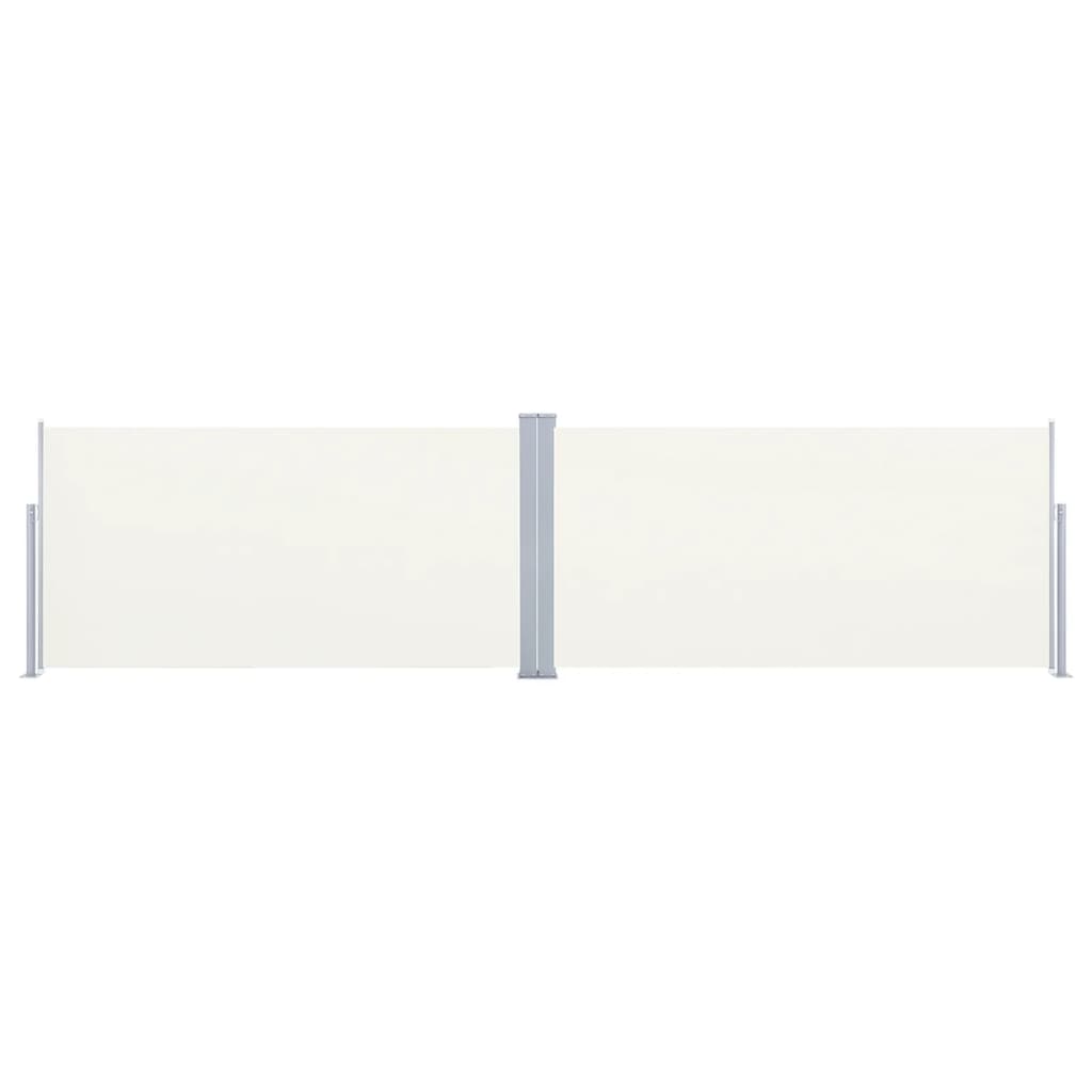 vidaXL Windscherm uittrekbaar 160x600 cm crèmekleurig afbeelding
