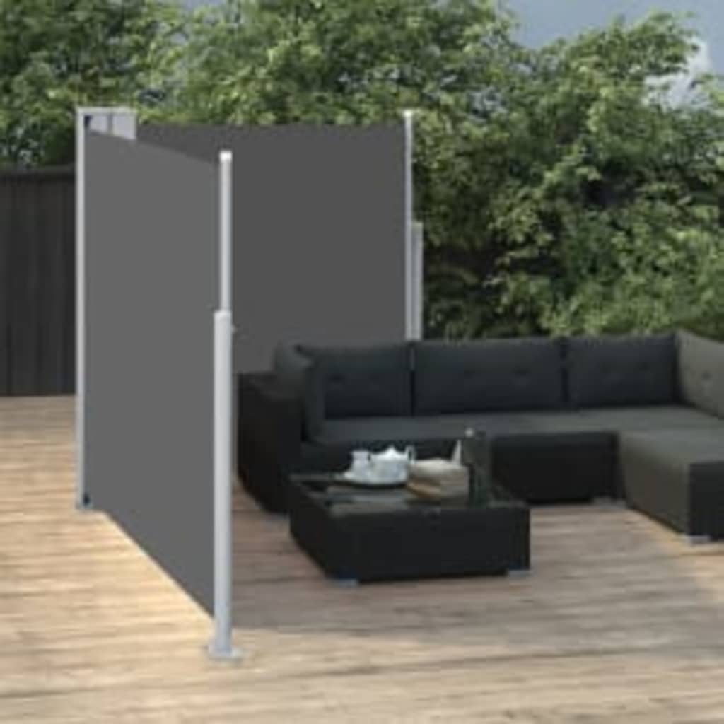 vidaXL Windscherm uittrekbaar 160x600 cm antracietkleurig