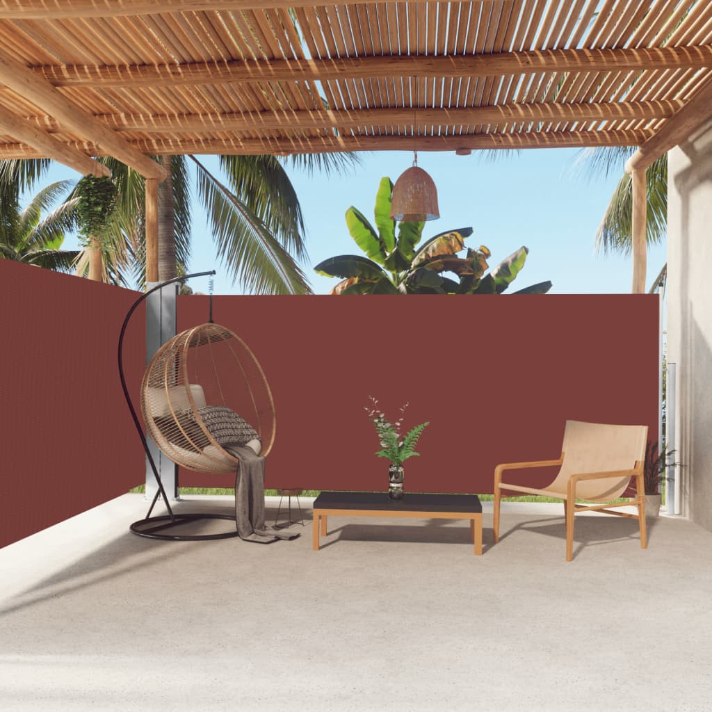 vida XL Seitenmarkise Ausziehbar Braun 160x 600 cm