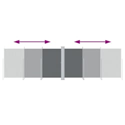 vidaXL Σκίαστρο Πλαϊνό Συρόμενο Ανθρακί 180 x 600 εκ.