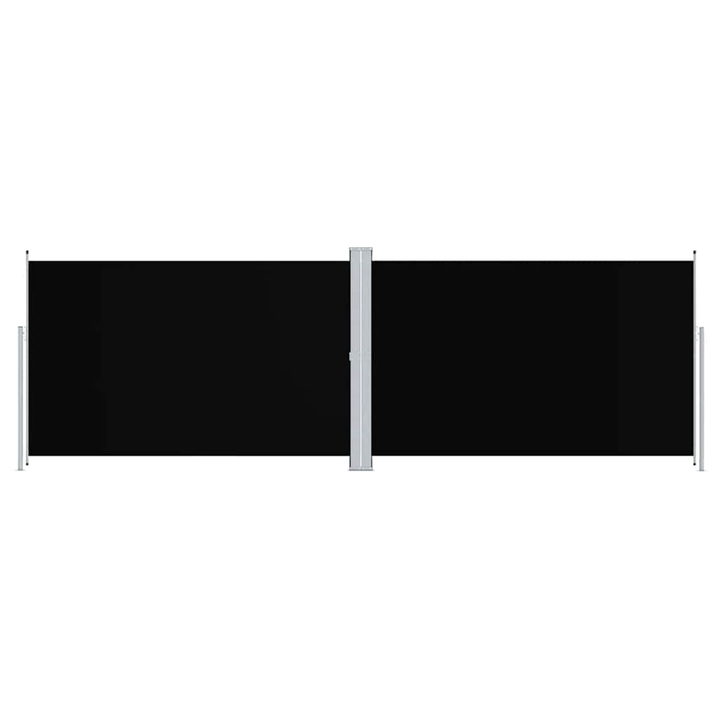 vidaXL Zatahovací boční markýza černá 200 x 600 cm