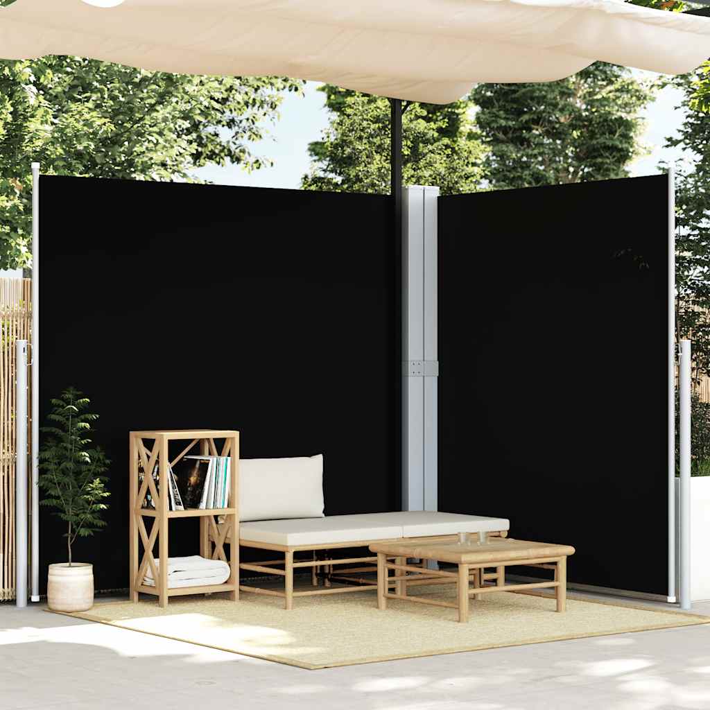 vidaXL Copertină laterală retractabilă, negru, 200x600 cm