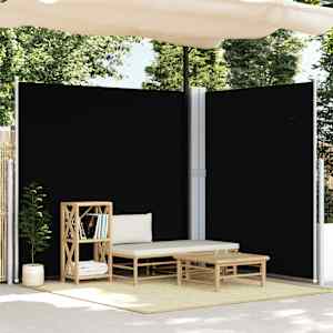 Zložljiva stranska tenda črna 200x600 cm