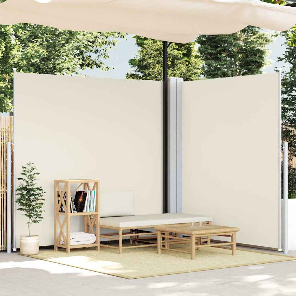 vidaXL Copertină laterală retractabilă, crem, 200x600 cm