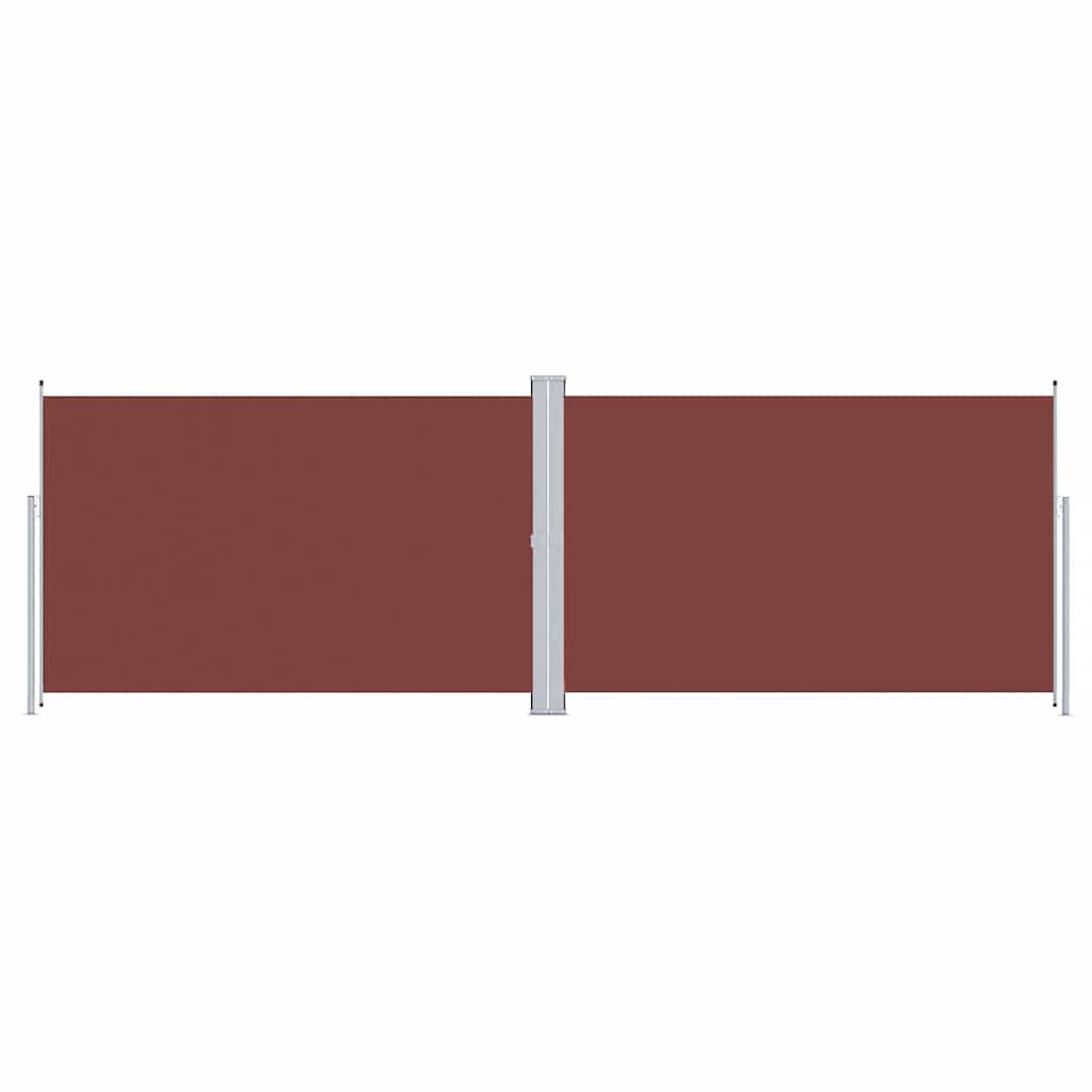 vidaXL Zatahovací boční markýza hnědá 200 x 600 cm