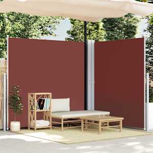 Zložljiva stranska tenda rjava 200x600 cm