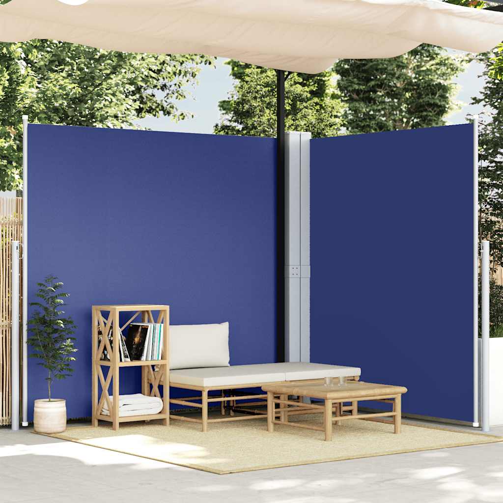 vidaXL Copertină laterală retractabilă, albastru, 200x600 cm