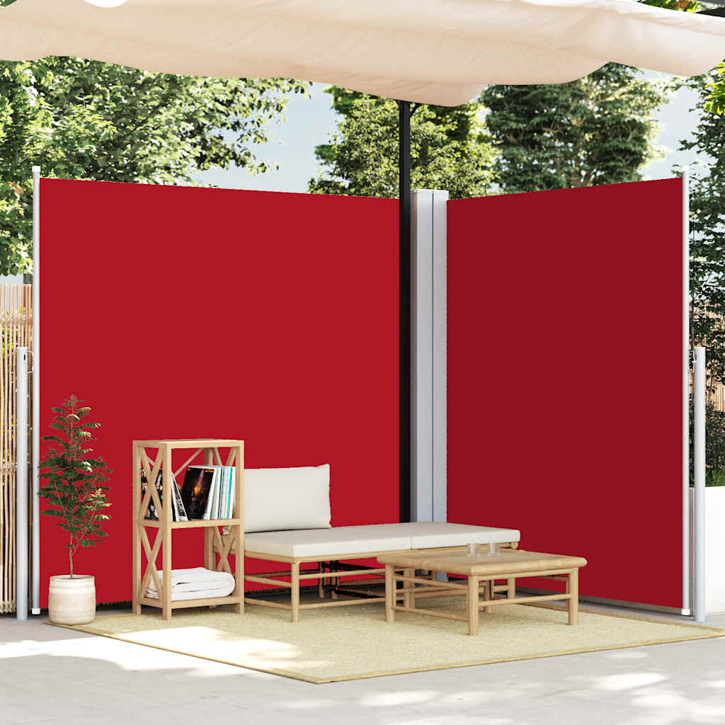 vidaXL Seitenmarkise Ausziehbar Rot 200x600 cm