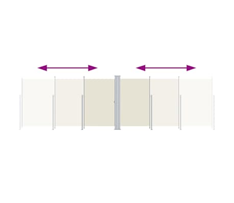 vidaXL Copertină laterală retractabilă, crem, 220x600 cm
