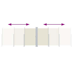 vidaXL Copertină laterală retractabilă, crem, 220x600 cm