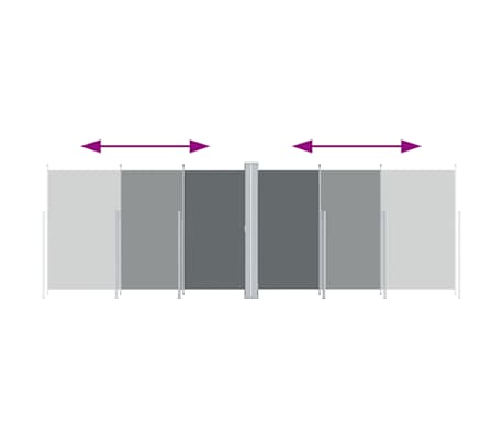 vidaXL Windscherm uittrekbaar 220x600 cm antracietkleurig