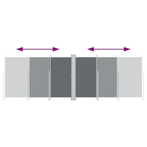 vidaXL Windscherm uittrekbaar 220x600 cm antracietkleurig