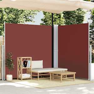 Zložljiva stranska tenda rjava 220x600 cm