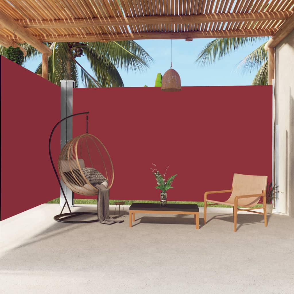 vidaXL Toldo lateral retrátil 220x600 cm vermelho