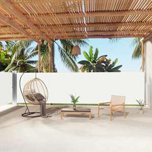 Zložljiva stranska tenda krem 160x1000 cm