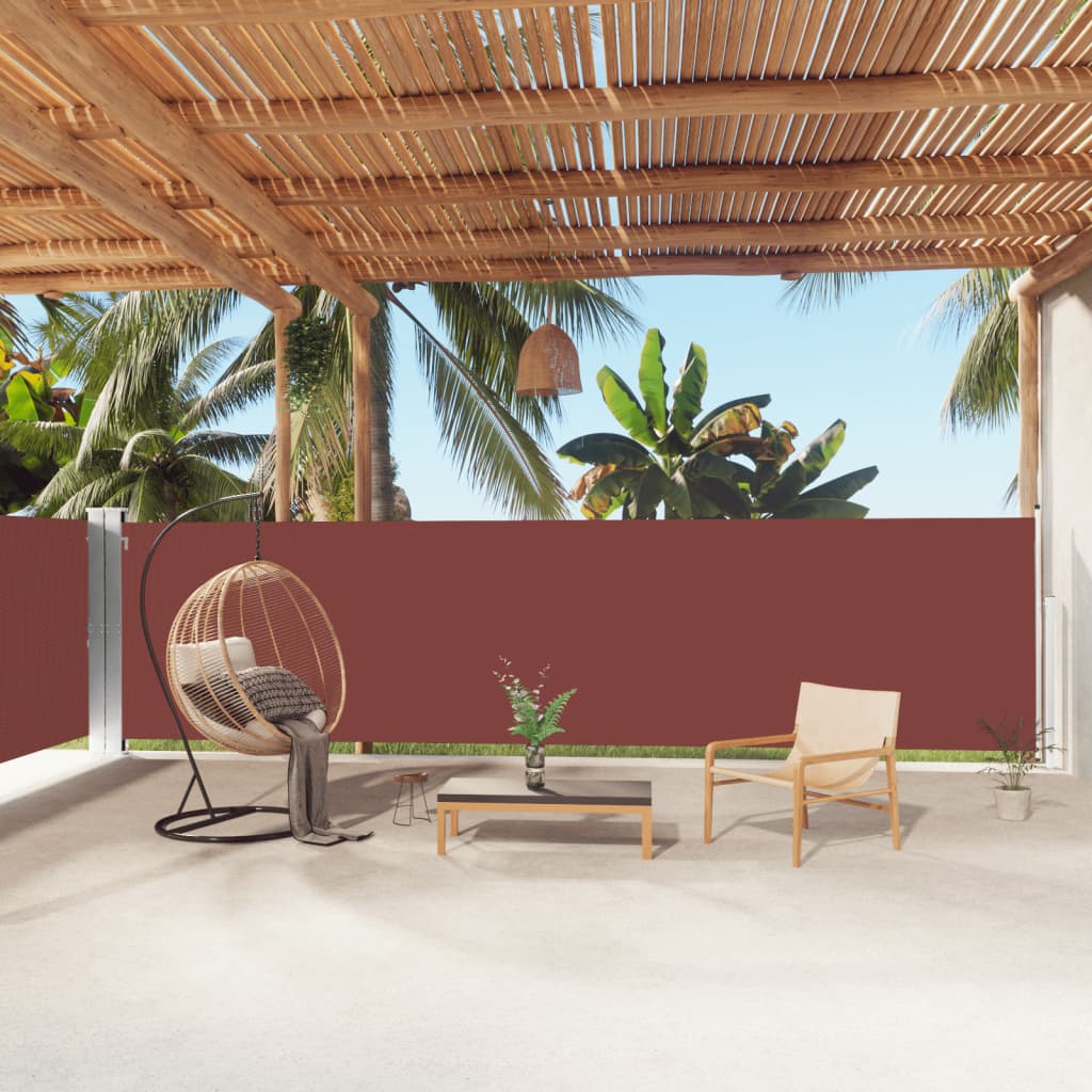 vida XL Seitenmarkise Ausziehbar Braun 160x 1000 cm
