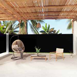 Zložljiva stranska tenda črna 180x1000 cm