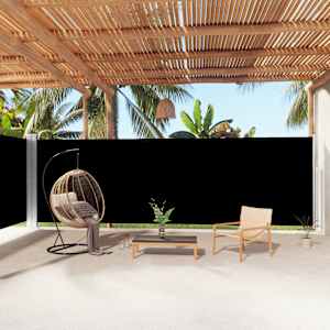 Zložljiva stranska tenda črna 200x1000 cm