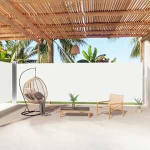 Zložljiva stranska tenda krem 200x1000 cm