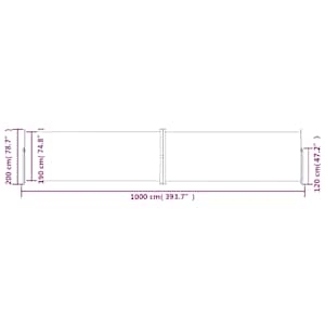 Zatahovací boční markýza modrá 200 x 1 000 cm - obrázek 8