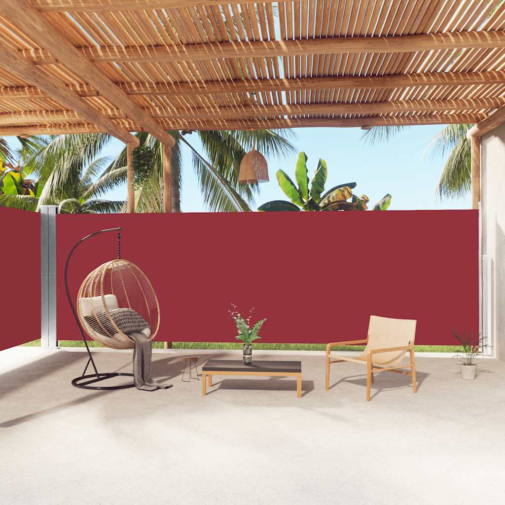 vidaXL Copertină laterală retractabilă, roșu, 200x1000 cm