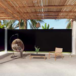 Zložljiva stranska tenda črna 220x1000 cm