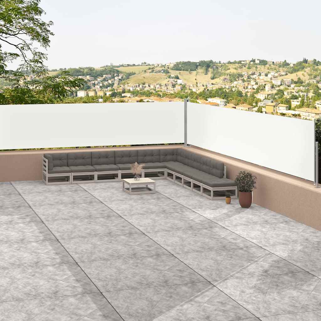 vidaXL Toldo lateral retrátil 117x1200 cm cor creme