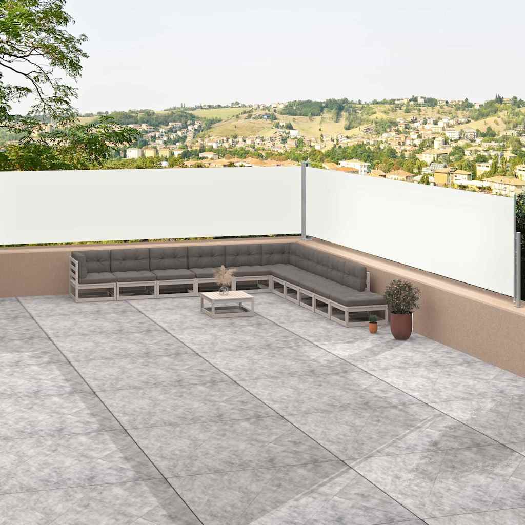 vida XL Seitenmarkise Ausziehbar Creme 117x 1200 cm