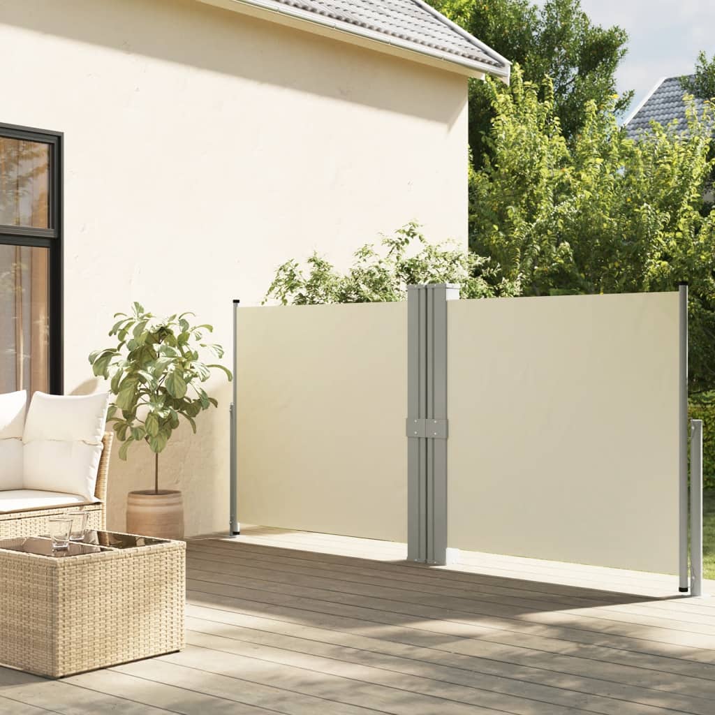 vida XL Seitenmarkise Ausziehbar Creme 140x 1200 cm