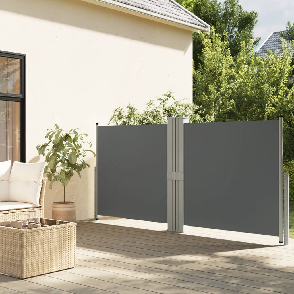 vida XL Seitenmarkise Ausziehbar Anthrazit 140x 1200 cm