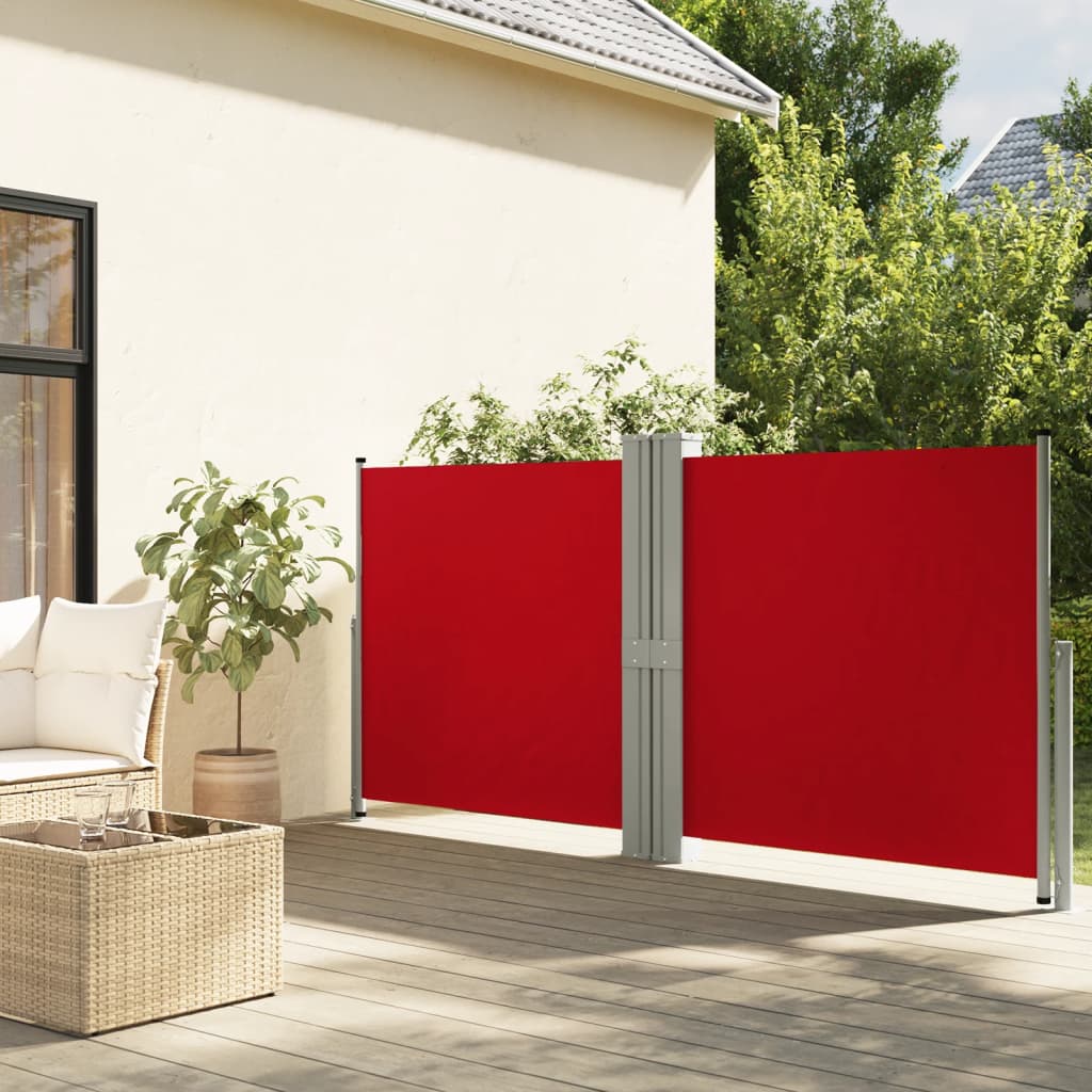 vidaXL Seitenmarkise Ausziehbar Rot 140x1200 cm