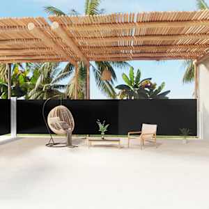 Zložljiva stranska tenda črna 160x1200 cm