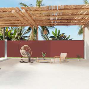 Zložljiva stranska tenda rjava 180x1200 cm