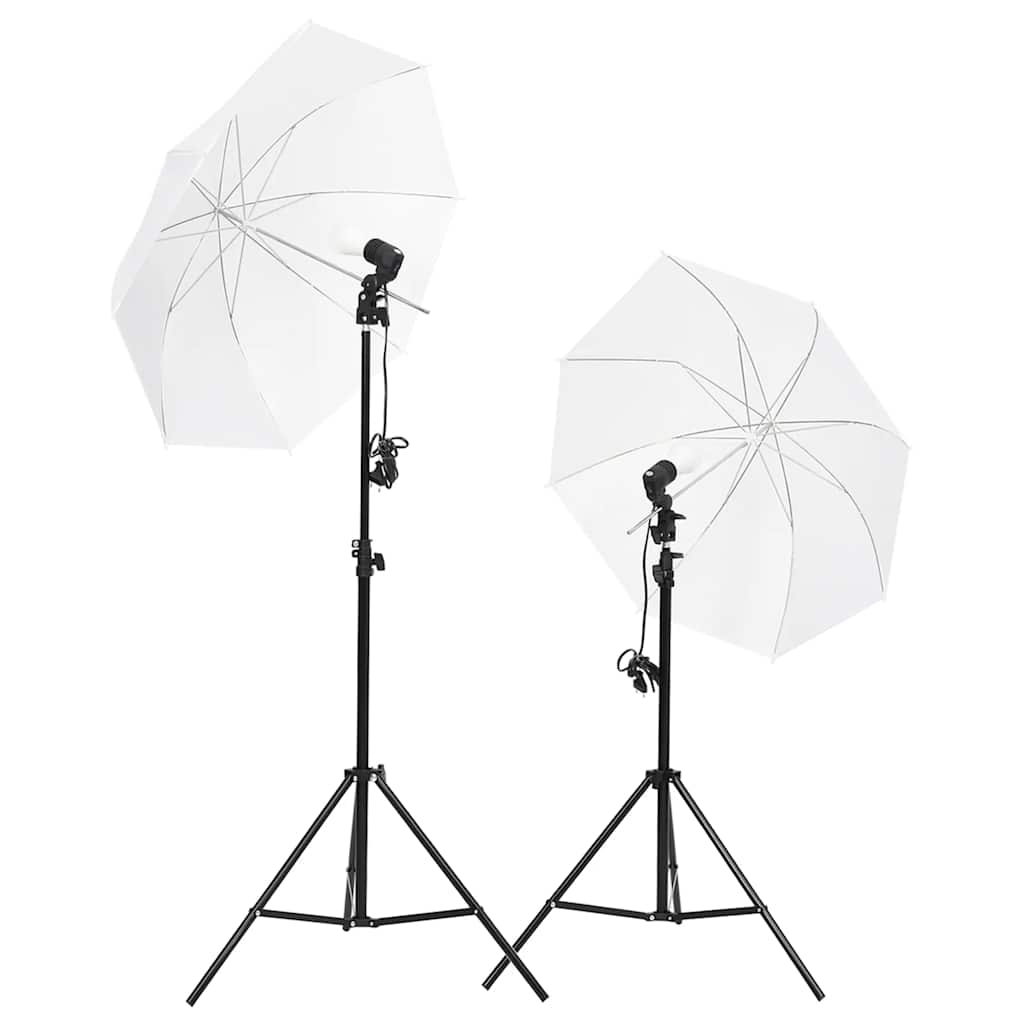 vidaXL Kit lumini studio foto, trepiede+umbrele