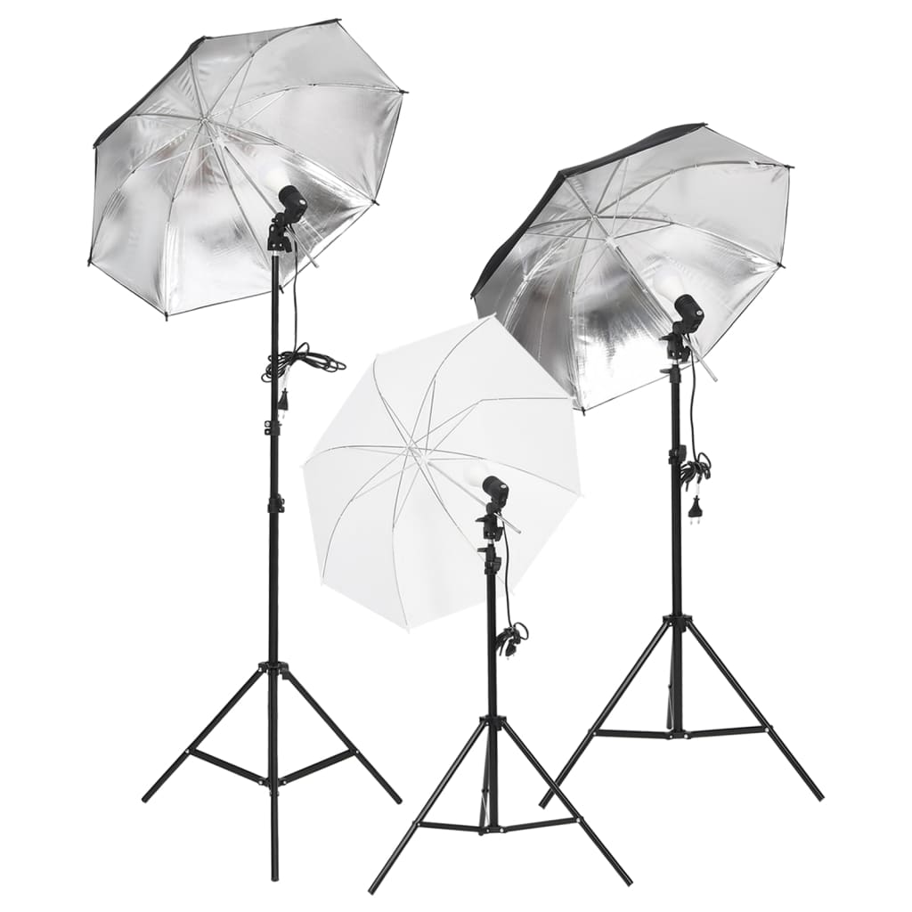 Kit d'éclairage de studio avec trépieds et parapluies