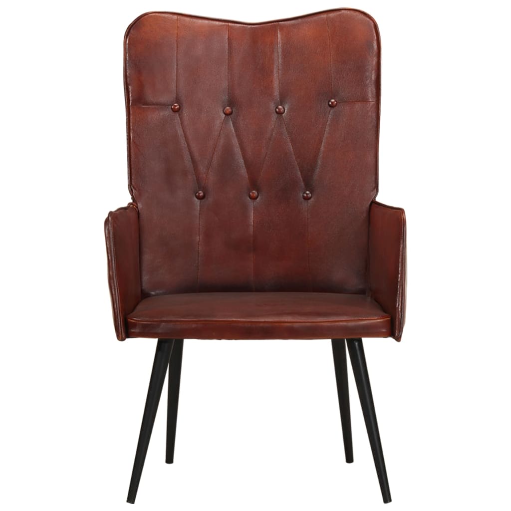 vidaXL Fauteuil echt leer bruin