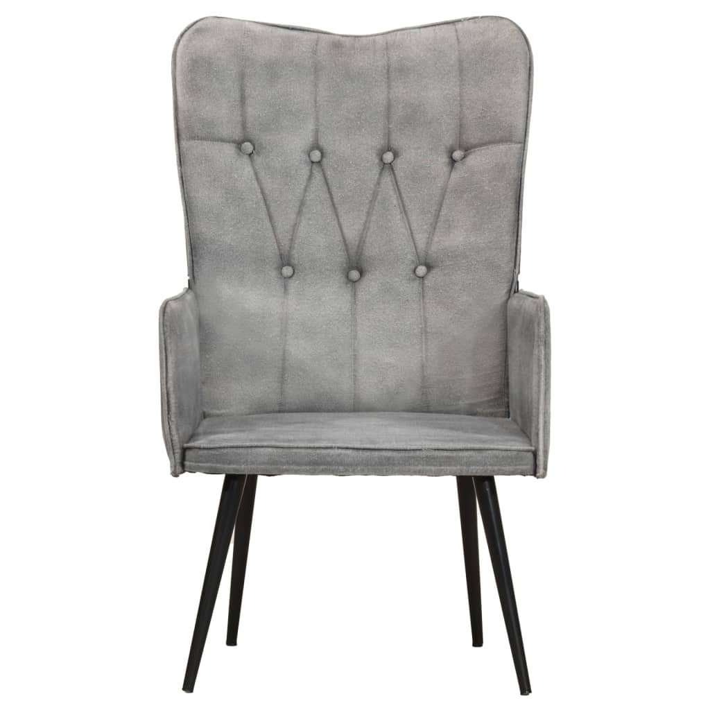 

vidaXL Fauteuil canvas grijs