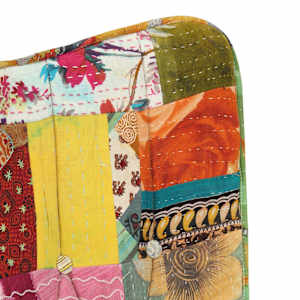 Křeslo s opěradlem patchwork barevné plátno - obrázek 10