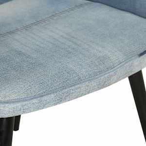 Křeslo s podnožkou modré denim patchwork plátno - obrázek 8