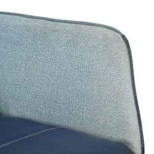 Houpací křeslo s podnožkou modré denim patchwork plátno - obrázek 7