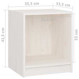 Noční stolky 2 ks bílé 35,5x33,5x41,5 cm masivní borové dřevo - obrázek 9