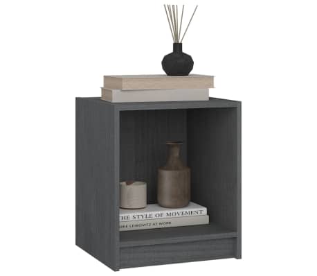 vidaXL Nattbord gr&aring; 35,5x33,5x41,5 cm heltre furu