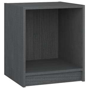 Noční stolky 2 ks šedé 35,5x33,5x41,5 cm masivní borové dřevo - obrázek 5