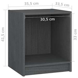 Noční stolky 2 ks šedé 35,5x33,5x41,5 cm masivní borové dřevo - obrázek 9