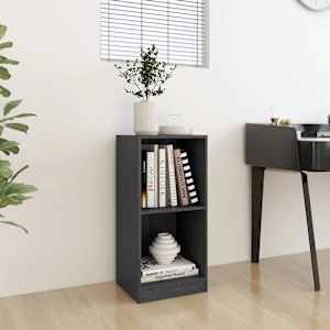 vidaXL plaukts, pelēks, 35,5x33,5x76 cm, priedes masīvkoks