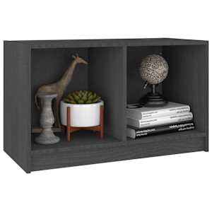 TV stolek šedý 70 x 33 x 42 cm masivní borové dřevo - obrázek 4